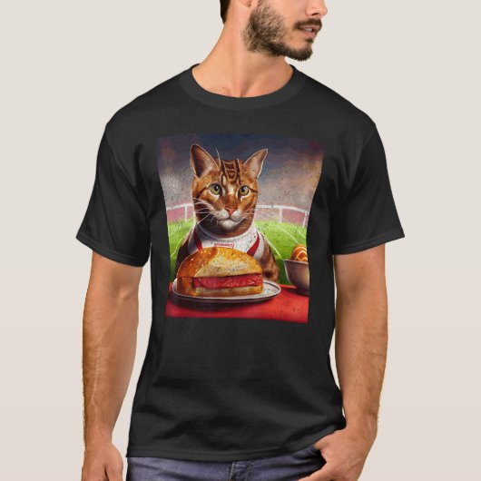 Katzenfußball Steak T-Shirt (Vorderseite)