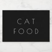 Katzenfutter Einfach Schwarz-weißes Minimalistisch Lebensmitteletikett (Einzelnes Label)