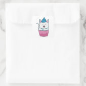 Katzenfutter Muffin Quadratischer Aufkleber (Tasche)