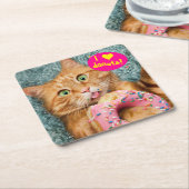 Katzenfutter Rechteckiger Pappuntersetzer (angewinkelt)