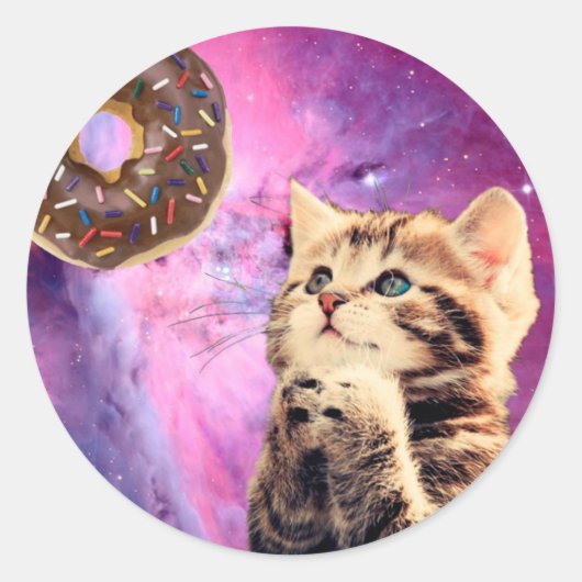 Katzenfutter Runder Aufkleber (Vorderseite)