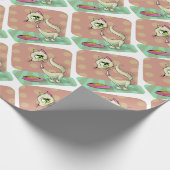Katzenfutter zum Frühstück Gourmet Geschenkpapier (Ecke)