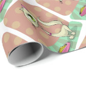 Katzenfutter zum Frühstück Gourmet Geschenkpapier (Rolleneckpunkt)