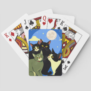 Katzengang unter dem Vollmond  Spielkarten