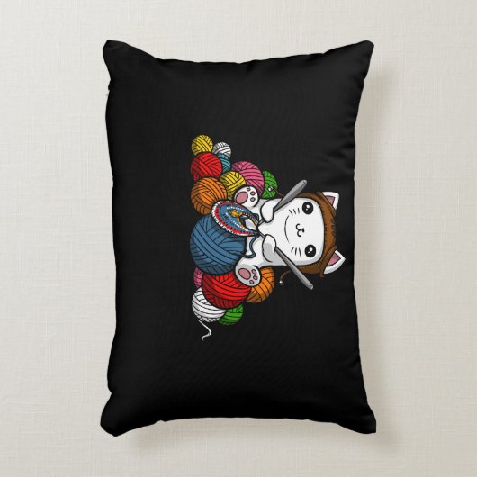 Katzengarn Niedliches Kätzchen Dekokissen (Vorderseite(Vertikal))