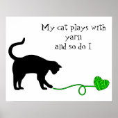 Katzengarne und -garne in schwarzer Form (Kalkgrün Poster (Vorne)