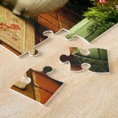 Katzengarten auf sonniger Veranda Puzzle (Seite)