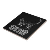 Katzengedicht Kontur mit schwarzem, felinfarbenem  Fliese (Seite)