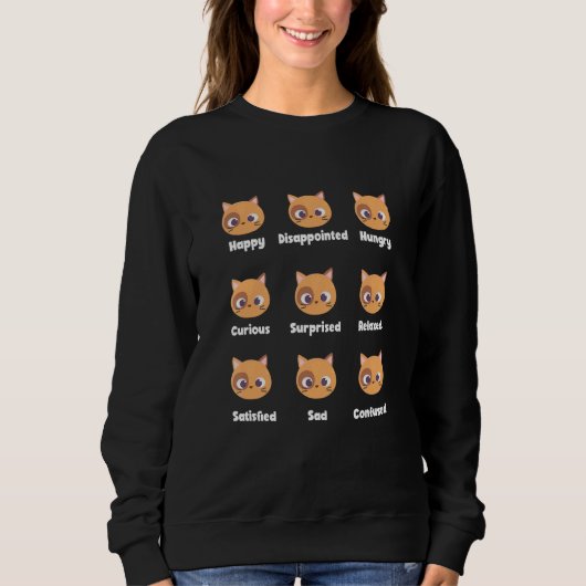 Katzengefühle Feline Gesichter Sweatshirt (Vorderseite)