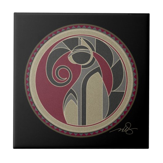 Katzengeist Fliese (Vorderseite)