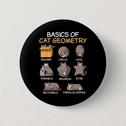 Katzengeometrie Mathe Lustige Katzen Geschenke Für Button (Vorderseite)