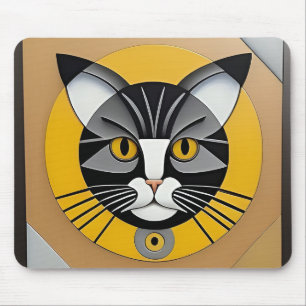 Katzengeometrische Kunst Mousepad