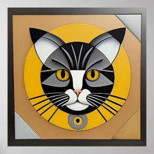 Katzengeometrische Kunst Poster