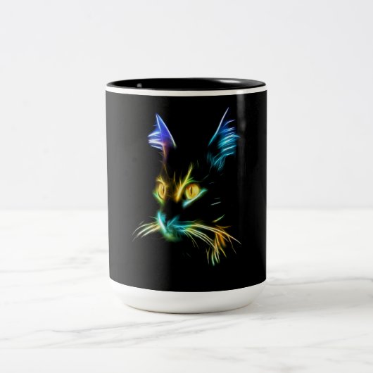 Katzengeschenk| Die Katzenwand bunt wirklich nett Zweifarbige Tasse (Mittel)