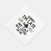 Katzengeschenk unpünktlich Katzenliebhaber Serviette (Ecke)