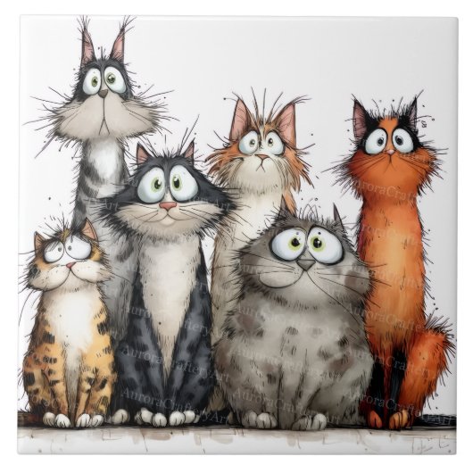 Katzengeschichten mit Launen Fliese (Vorderseite)