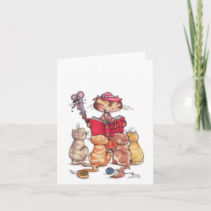 Katzengeschichten-Zeit notecard Karte