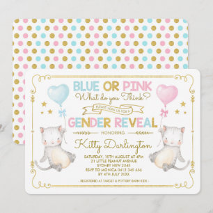 Katzengeschlecht offenbart Kitten Baby Shower Boy Einladung