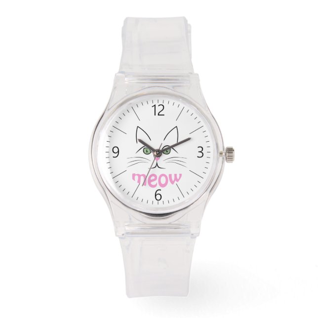 Katzengesicht Armbanduhr (Vorderseite)