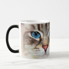 Katzengesicht | blaue Augen | Morphing-Tasse der V Verwandlungstasse