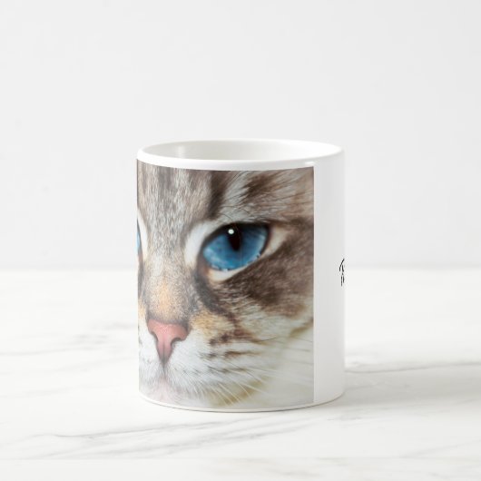 Katzengesicht | blaue Augen | Morphing-Tasse der V Verwandlungstasse (Mittel)