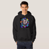 Katzengesicht Blume Goofy Kätzchen Hoodie (Vorne ganz)