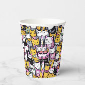 Katzengesicht doododle Druckmuster Kätzchen Katzen Pappbecher (Rechts)