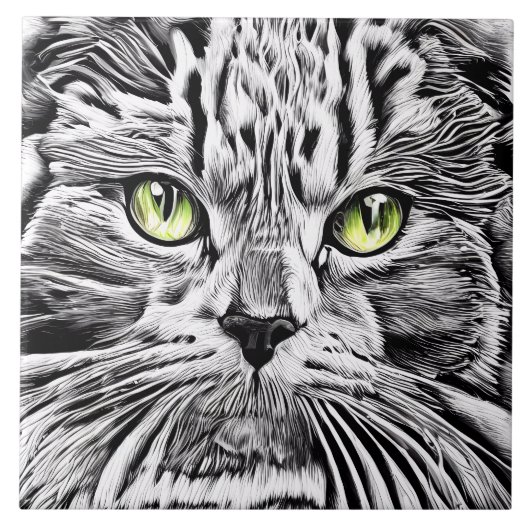 Katzengesicht Fliese (Vorderseite)