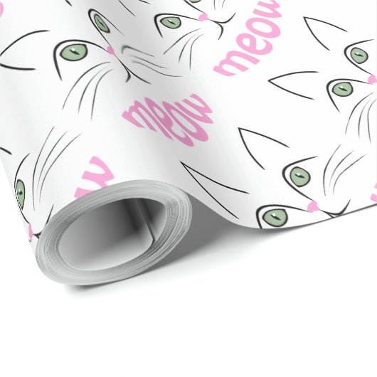 Katzengesicht Geschenkpapier (Rolleneckpunkt)