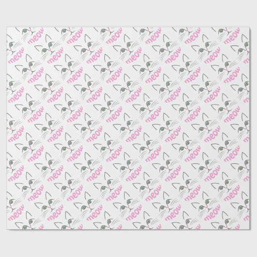 Katzengesicht Geschenkpapier (Flach)