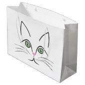 Katzengesicht Große Geschenktüte (Rückseite Schrägansicht)