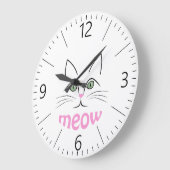 Katzengesicht Große Wanduhr (Winkel)