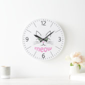 Katzengesicht Große Wanduhr (Zuhause)
