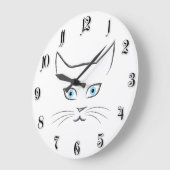 Katzengesicht Große Wanduhr (Winkel)