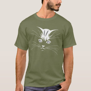 Katzengesicht in Weiß T-Shirt