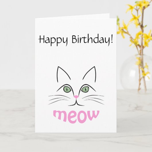 Katzengesicht Karte (Gelbe Blume)