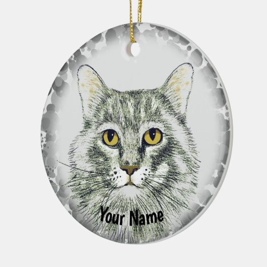 Katzengesicht Keramik Ornament (Links)