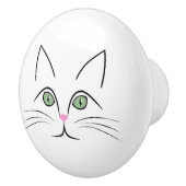 Katzengesicht Keramikknauf (Rechts)
