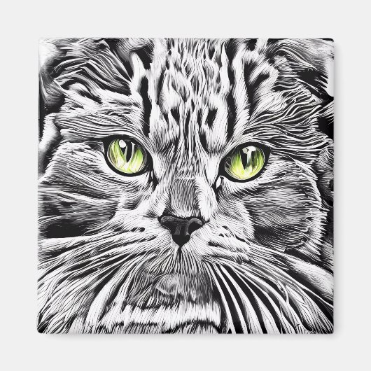 Katzengesicht Magnet (Vorne)