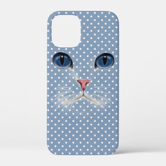 Katzengesicht mit Polka-Punkten Case-Mate iPhone Hülle (Rückseite)