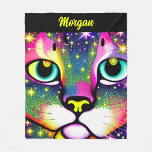 Katzengesicht Naher Pop Art Fleecedecke