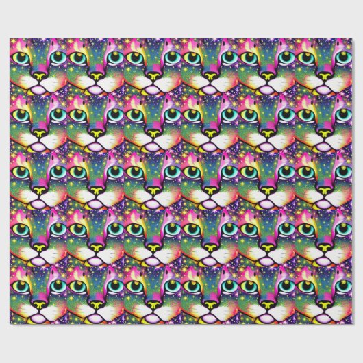 Katzengesicht Naher Pop Art Geschenkpapier (Flach)
