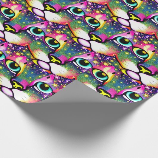 Katzengesicht Naher Pop Art Geschenkpapier (Ecke)