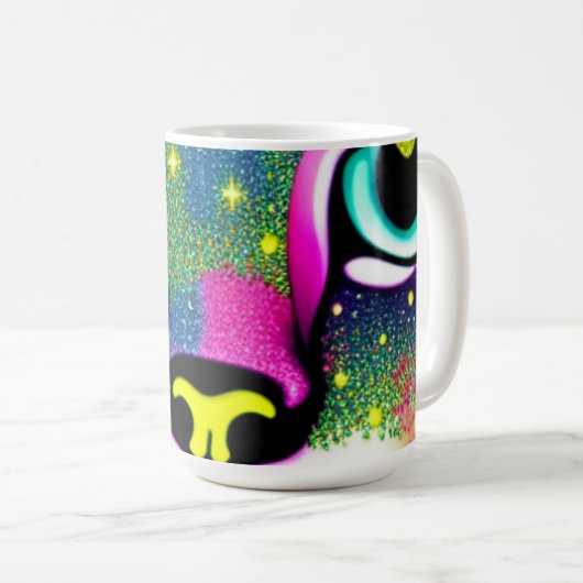 Katzengesicht Naher Pop Art Kaffeetasse (VorderseiteRechts)