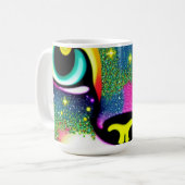 Katzengesicht Naher Pop Art Kaffeetasse (Vorderseite Links)