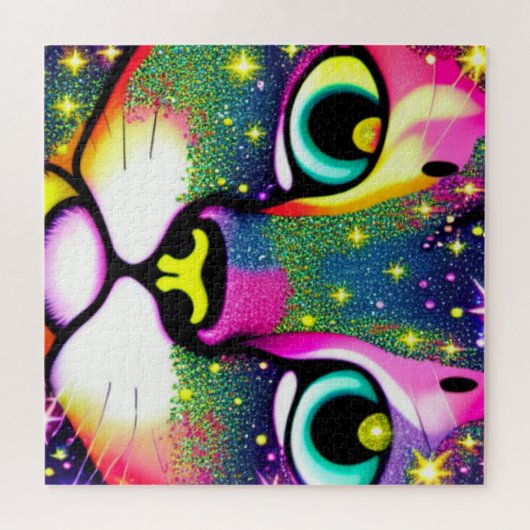 Katzengesicht Naher Pop Art Puzzle (Horizontal)