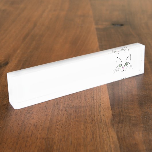 Katzengesicht Namensplakette (Seite)