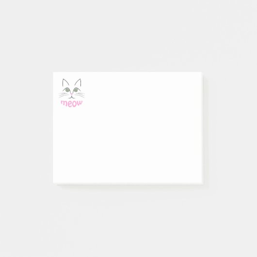 Katzengesicht Post-it Klebezettel (Vorderseite)