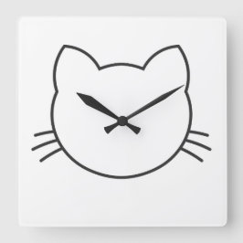 Katzengesicht Quadratische Wanduhr
