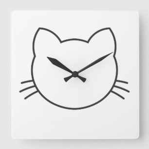 Katzengesicht Quadratische Wanduhr